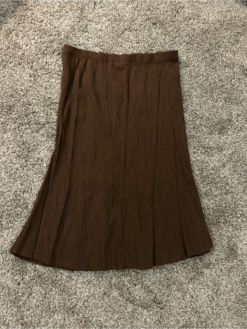 Fairycore Brown Floral Hem A-Line Skirt with Green and Gold Embellishment - Picture 4 of 4